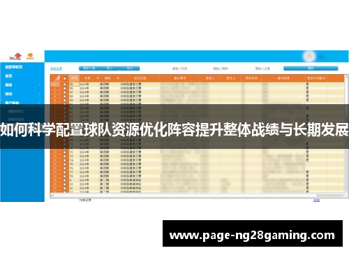 如何科学配置球队资源优化阵容提升整体战绩与长期发展
