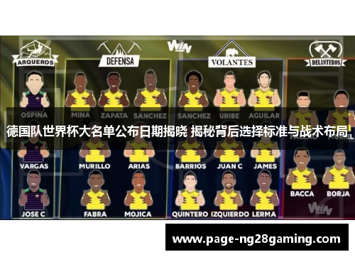 德国队世界杯大名单公布日期揭晓 揭秘背后选择标准与战术布局